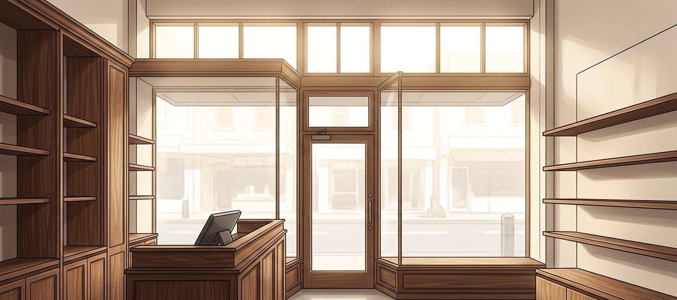 A well-finished shopfront fit-out inside a leased tenancy, representing the platform risk of investing heavily in infrastructure you do not own